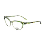 Emilio Pucci Green Plastic Frames with printed green design, 51/16/130 mm measurements, elegant eyewear for women.