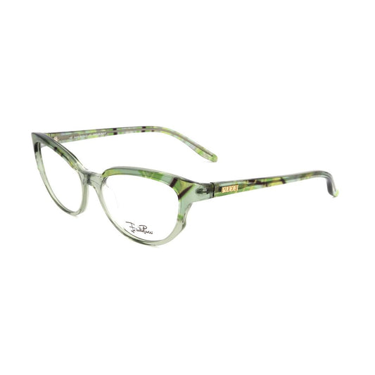 Emilio Pucci Green Plastic Frames with printed green design, 51/16/130 mm measurements, elegant eyewear for women.