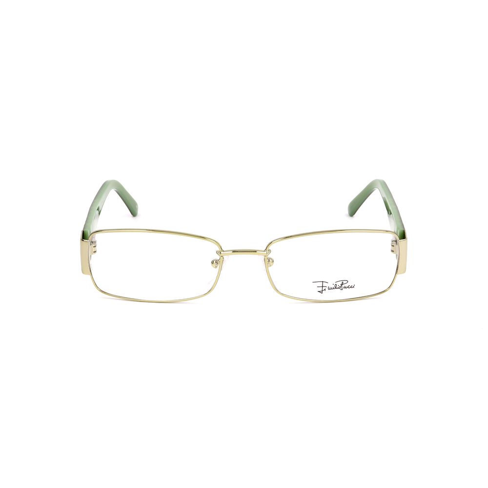 Emilio Pucci Multicolor Metal Frames with green temple arms for women, model EP213532053, size 53/17/130 mm.