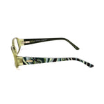 Side view of Emilio Pucci Multicolor Plastic Frames featuring stylish multicolored design and pattern on arms.