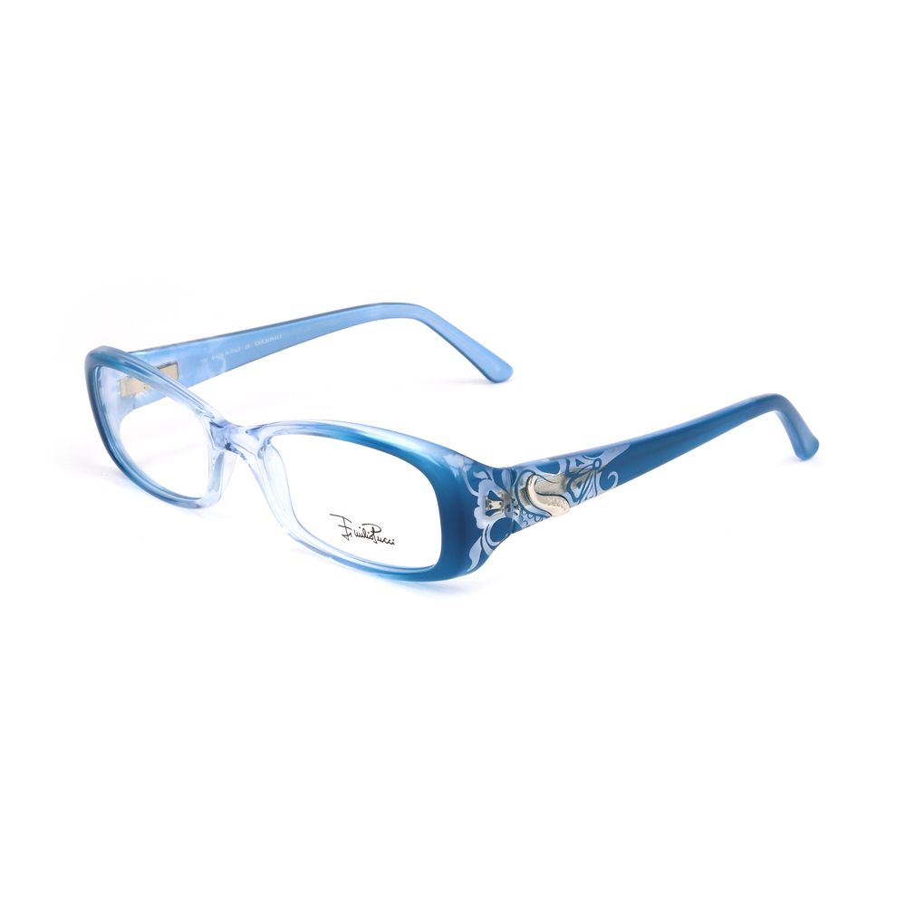 Emilio Pucci Blue Plastic Frames featuring gradient blue finish and decorative temples, size 51/17/130 mm.