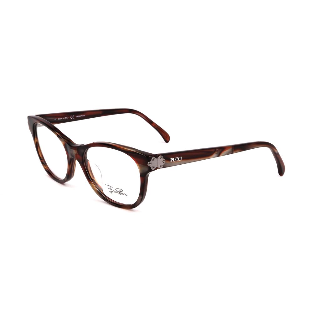 Emilio Pucci Red Plastic Frames with pearl red stripes, model EP2677615, size 49/17/135mm, for women.