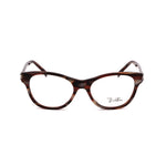 Front view of Emilio Pucci Red Plastic Frames with pearl red stripes design, measuring 49/17/135mm, for women.