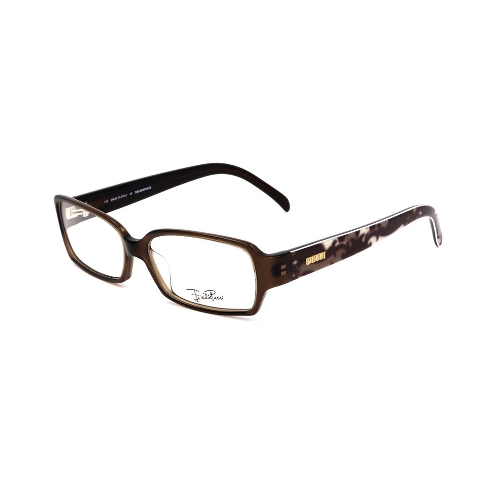 Emilio Pucci Bicolor Plastic Frames in hazelnut with frame measurements 51/14/135 mm for women.