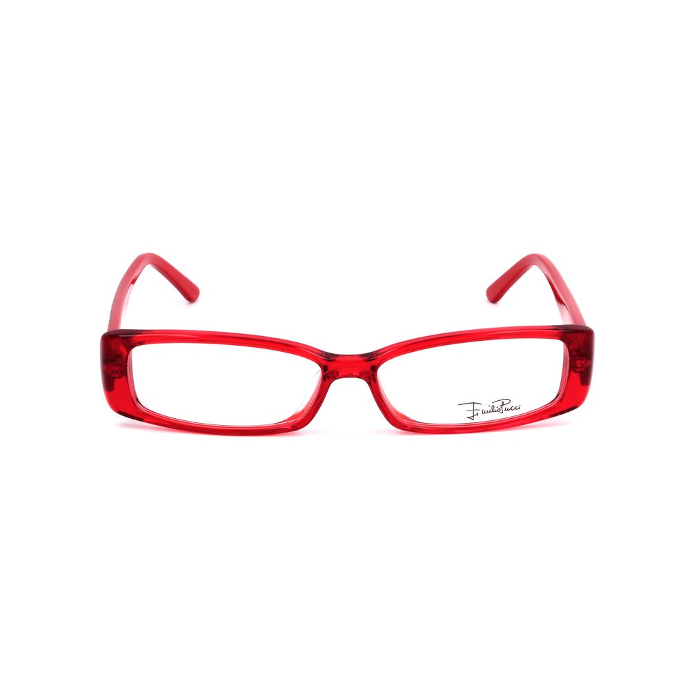 Emilio Pucci Red Plastic Frames for women, cherry color, 53/14/135 mm dimensions.