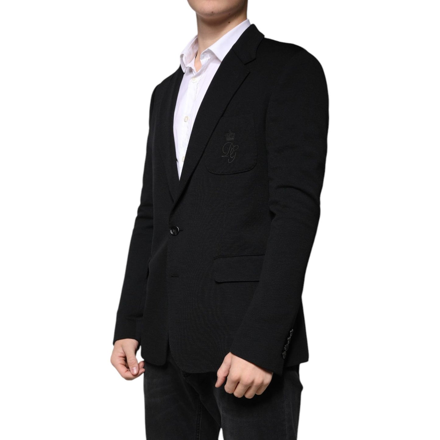 Dolce & Gabbana Black Wool Single Breasted Formal Blazer KOS2249-44