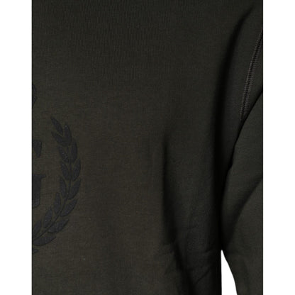 Dolce & Gabbana Army Green Crown Cotton Sweatshirt Sweater