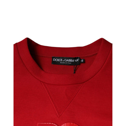 Dolce & Gabbana Maroon DG Logo Cotton Men Sweatshirt Sweater