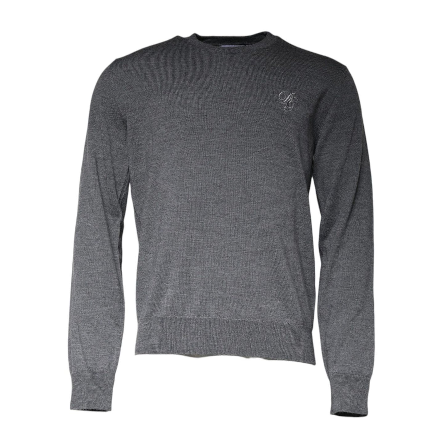 Dolce & Gabbana Dark Gray Wool Crew Neck Pullover Sweater