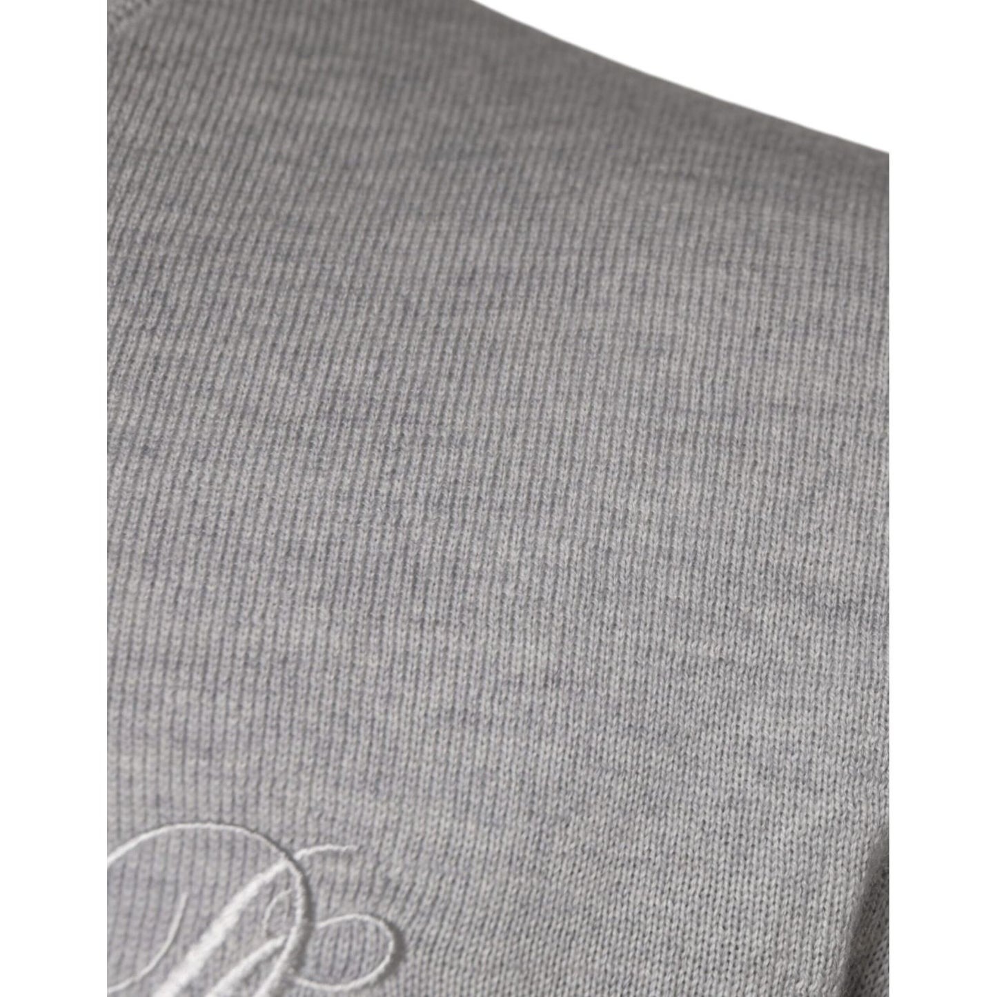 Dolce & Gabbana Light Gray Wool Crew Neck Pullover Sweater