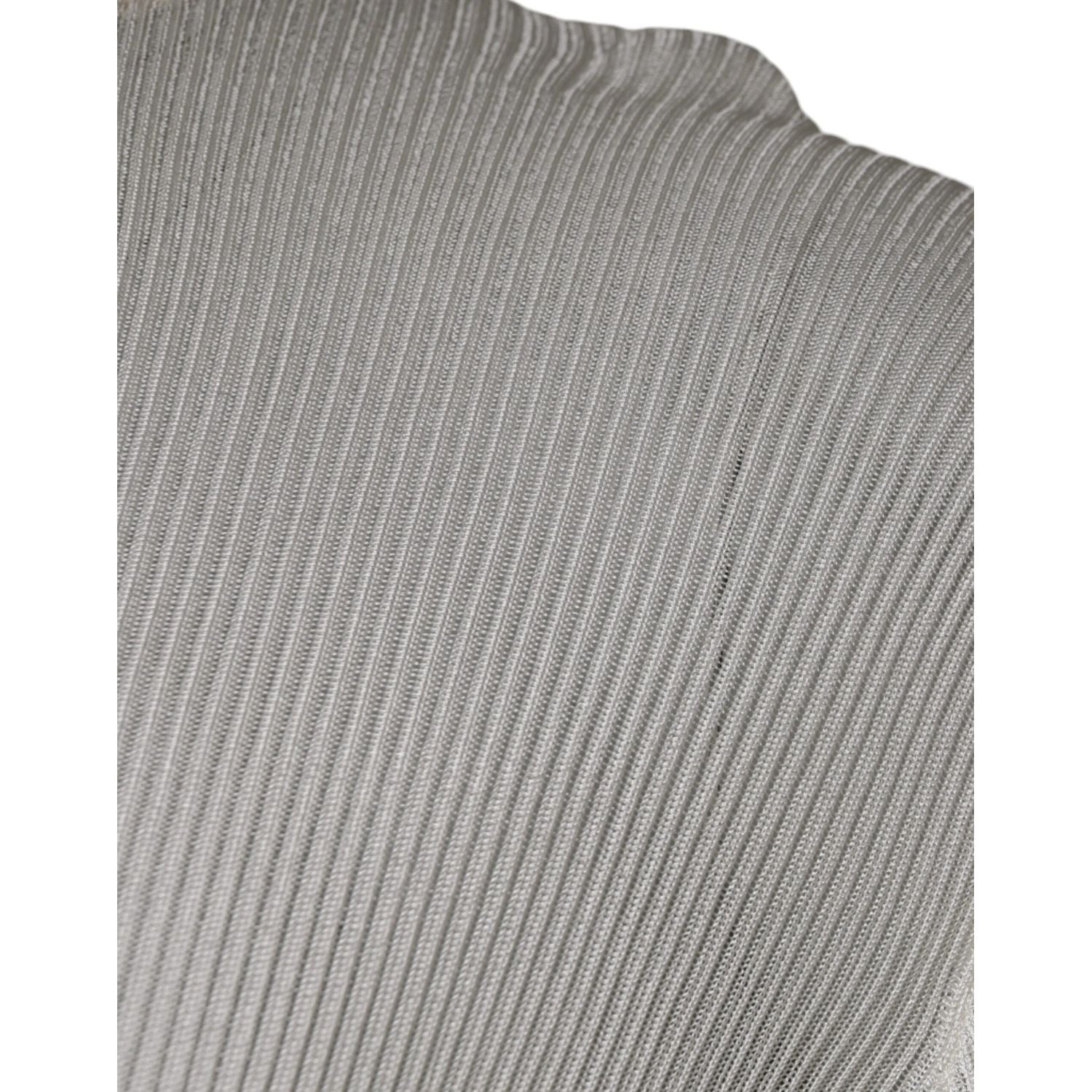 Dolce & Gabbana White Long Sleeve Turtleneck Men Pullover Sweater