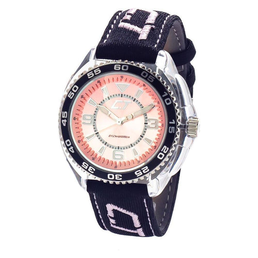 Chronotech Black Leather Watch