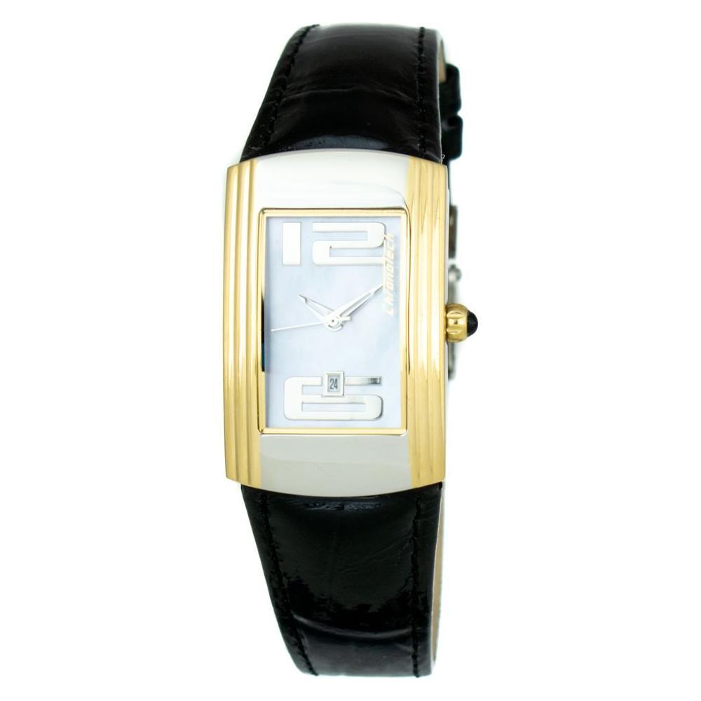Chronotech Black Leather Dress Watch