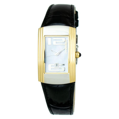 Chronotech Black Leather Dress Watch