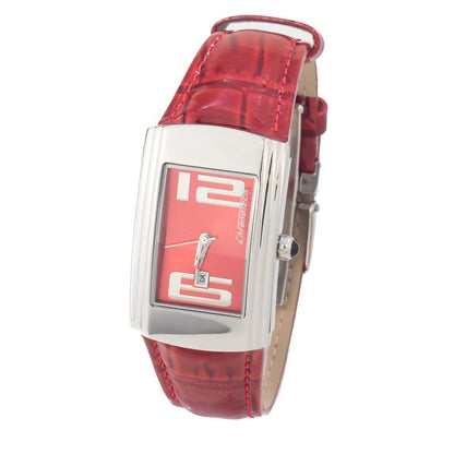 Chronotech Red Leather Dress Watch