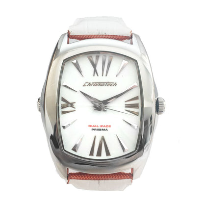 Chronotech Orange Leather Dress Watch