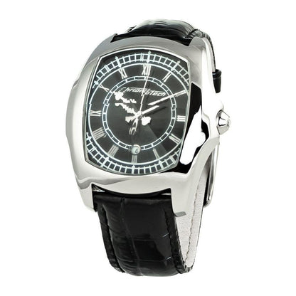 Chronotech Black Leather Watch