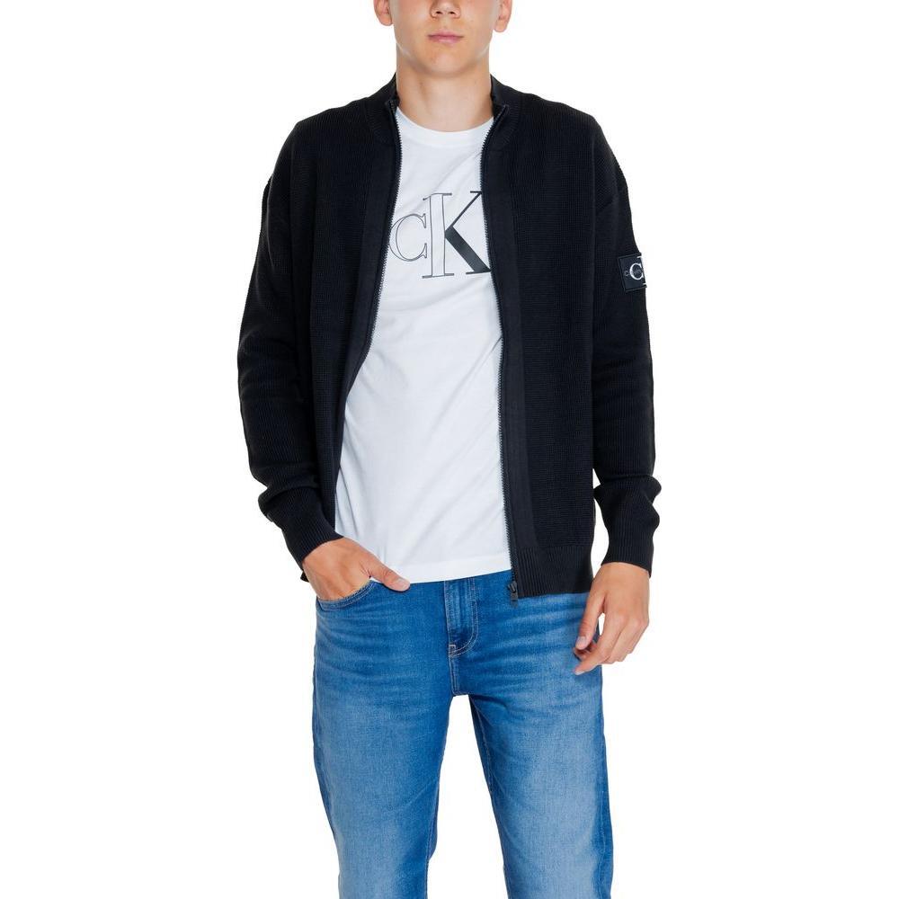 Calvin Klein Jeans Black Recycled Cotton Cardigan CA-14567700009-IT44 | S