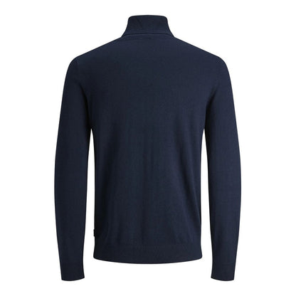 Jack Jones Blue Cotton Turtleneck