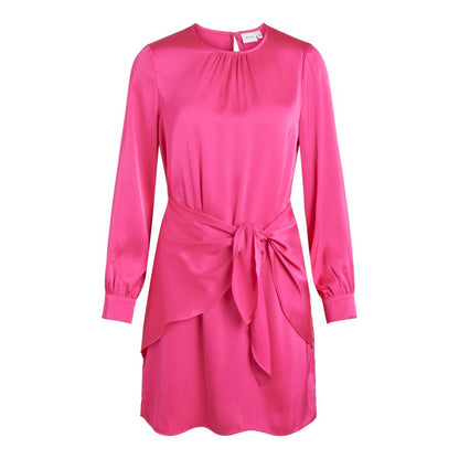 Vila Clothes Pink Polyester Short Dress