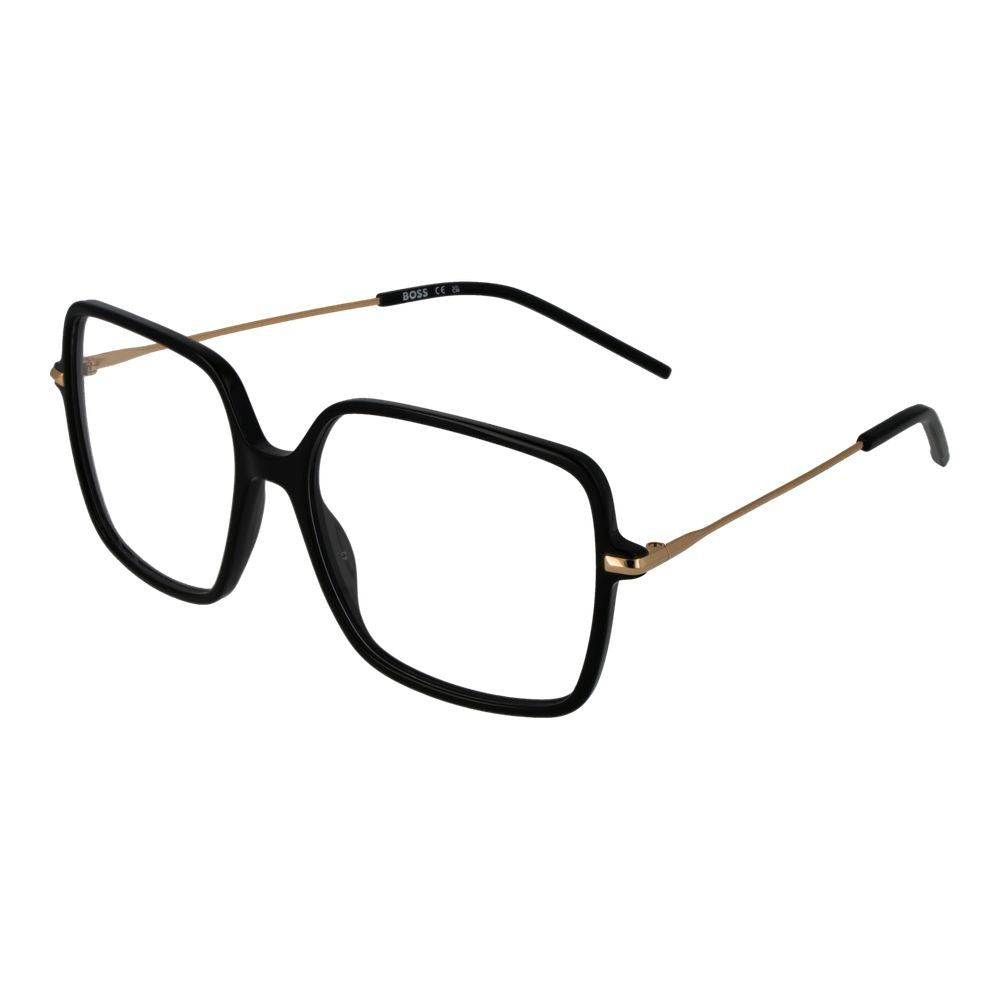 Hugo Boss Black Women Glasses Frame, full-rim acetate design with square lenses, 55mm width, 47mm height, 15mm bridge, 135mm frame width.
