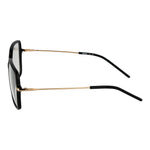 Hugo Boss Black Women Glasses Frame side view with black acetate square frame and gold temples