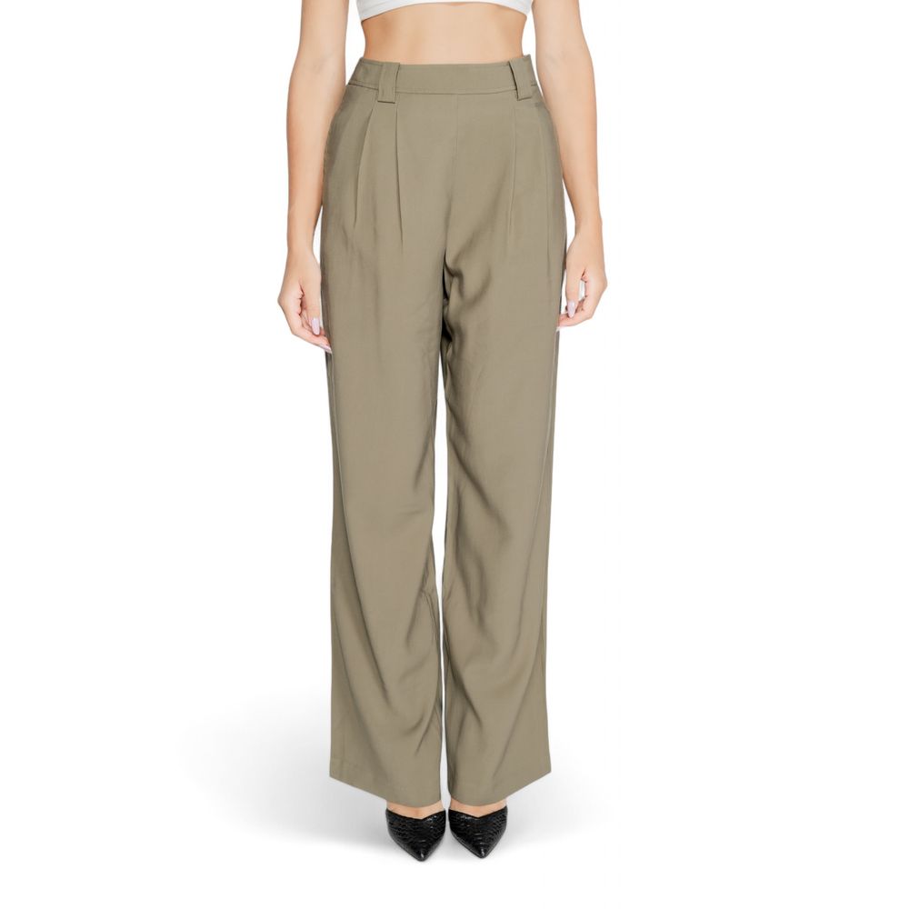 Morgan De Toi Green Cotton Casual Pants