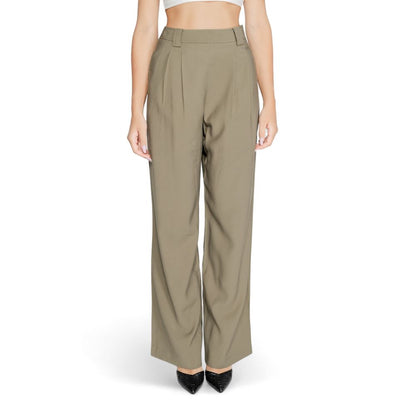 Morgan De Toi Green Cotton Casual Pants