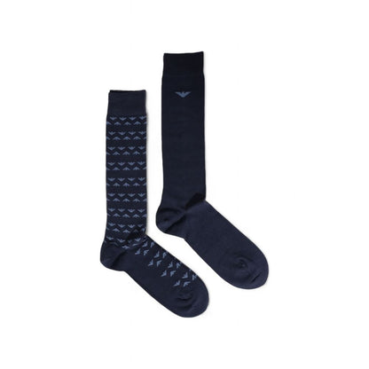 Emporio Armani Underwear Blue Cotton Socks