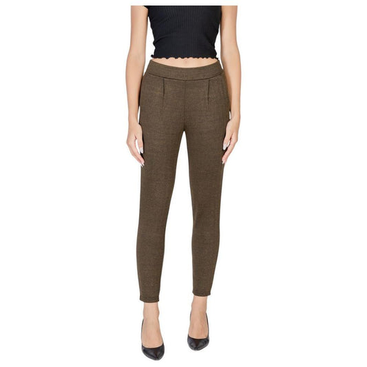 ICHI Green Polyester Skinny Pant IC-15420100149-IT38|XS