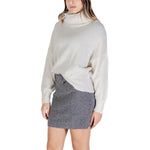 ICHI Cream Marabou Turtleneck