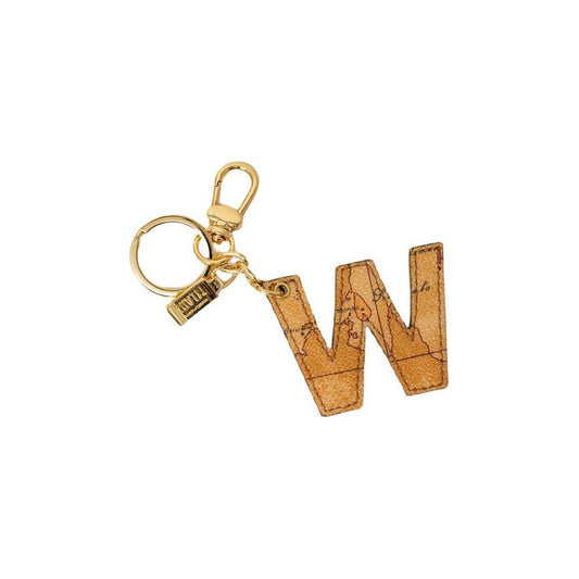Alviero Martini Prima Classe Beige Leather Keychain