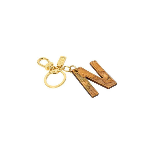 Alviero Martini Prima Classe Beige Leather Keychain