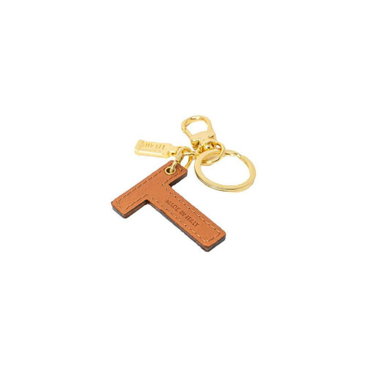 Alviero Martini Prima Classe Beige Leather Keychain
