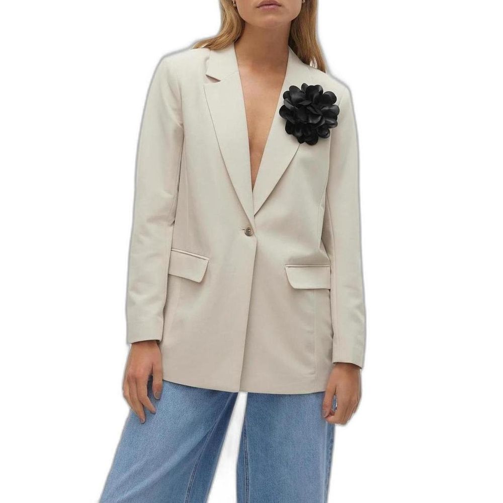 Vero Moda Beige Polyester Blazer 1728,71956299936,Beige,Blazers - Suits & Blazers - Clothing,Clothing,IT36|XXS,New with tags,Suits & Blazers - Clothing,Vero Moda,Women