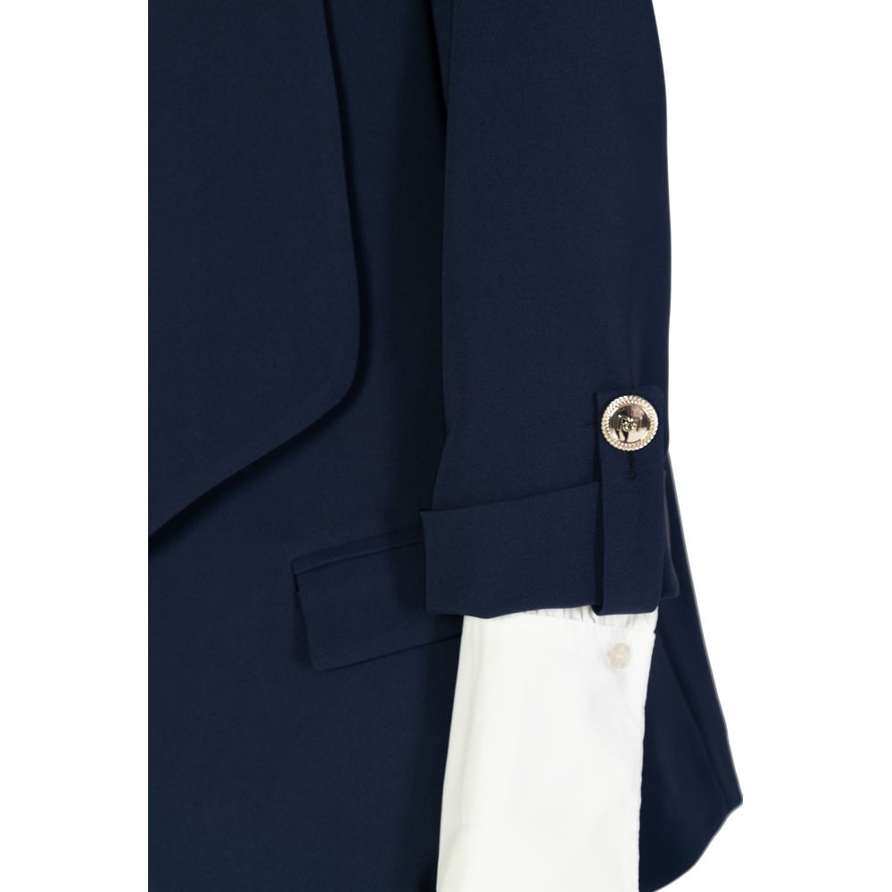 Rinascimento Blue Polyester Blazer 1728,71956299936,Blazers - Suits & Blazers - Clothing,Blue,Clothing,IT40|S,New with tags,Rinascimento,Suits & Blazers - Clothing,Women