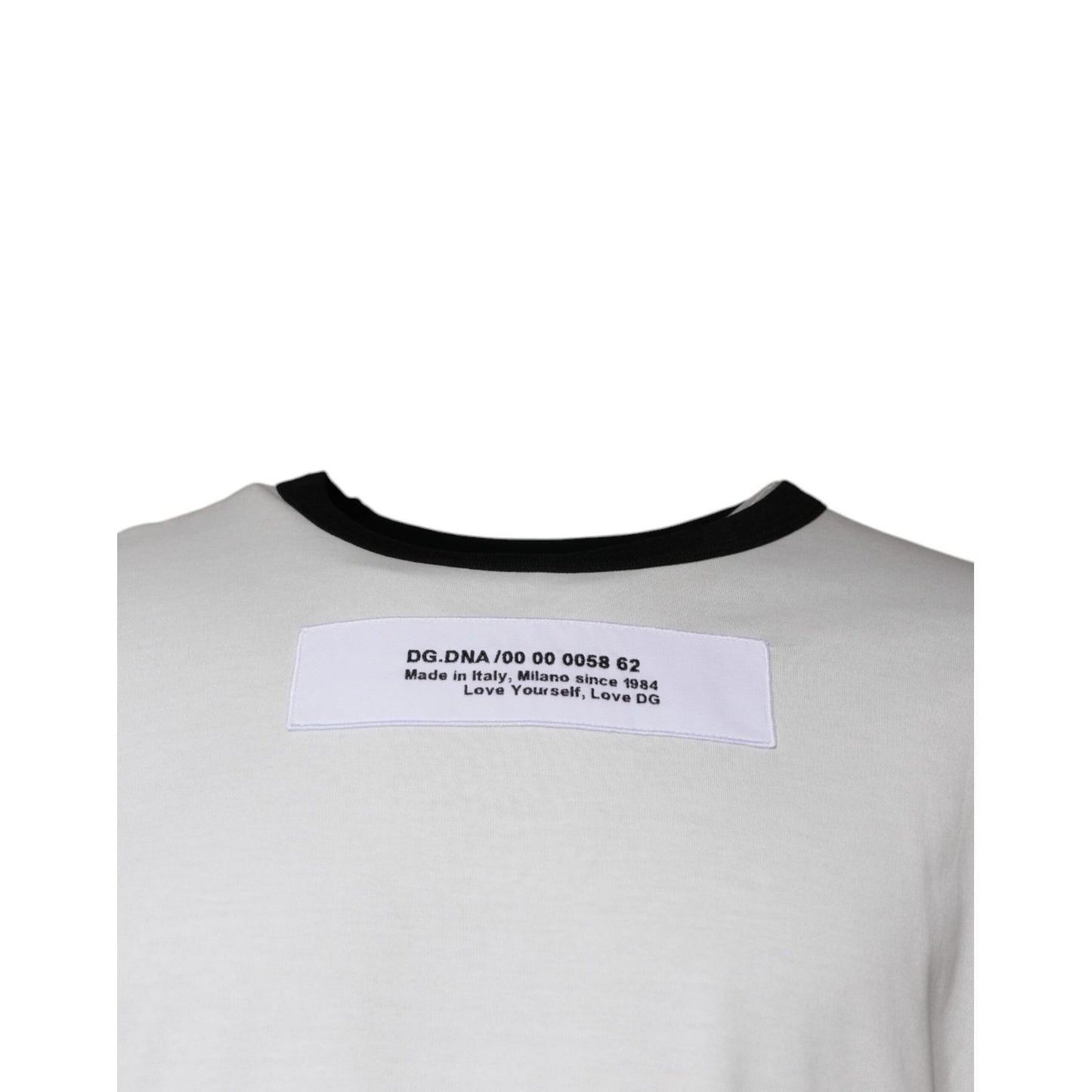 Dolce & Gabbana White Camouflage Cotton Round Neck T-shirt