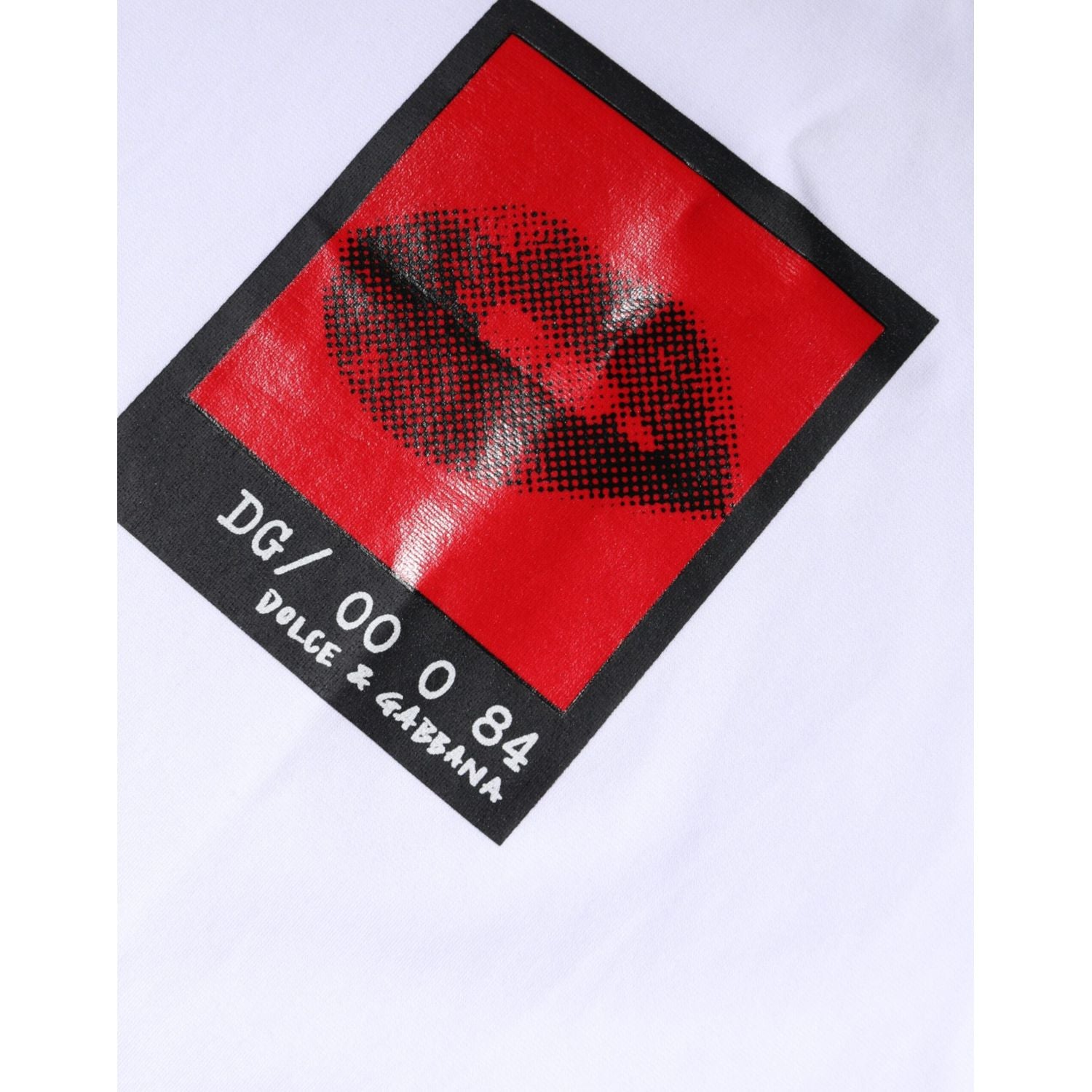 Dolce & Gabbana White Red Lips Print Cotton T-shirt