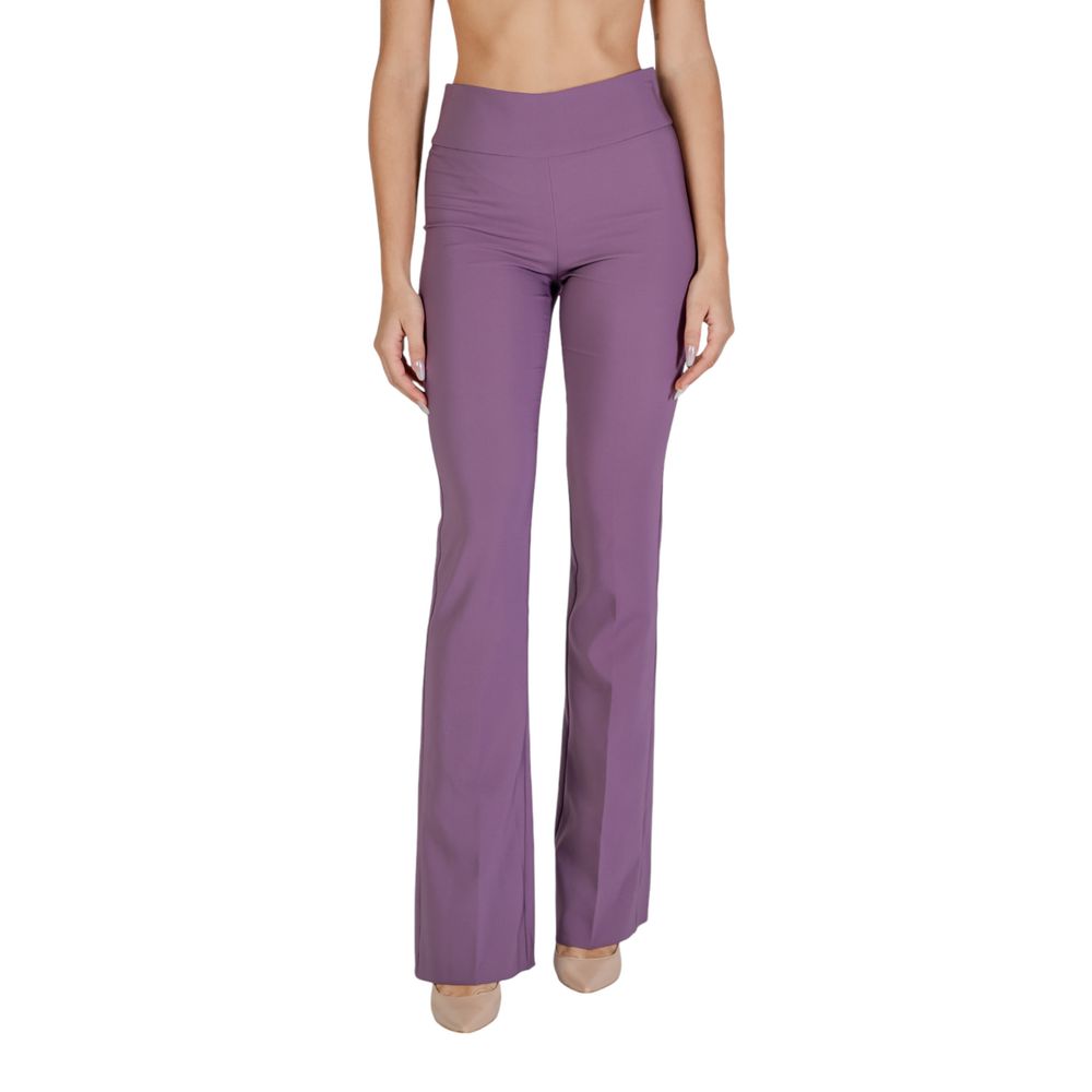 Sandro Ferrone Purple Polyester Flared Pants