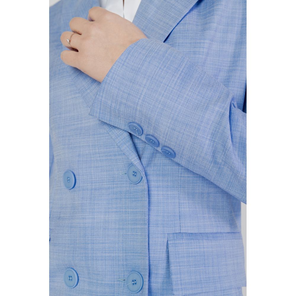 Sandro Ferrone Blue Viscose Blazer 1728,71956299936,Blazers - Suits & Blazers - Clothing,Blue,Clothing,IT46 | L,New with tags,Sandro Ferrone,Suits & Blazers - Clothing,Women