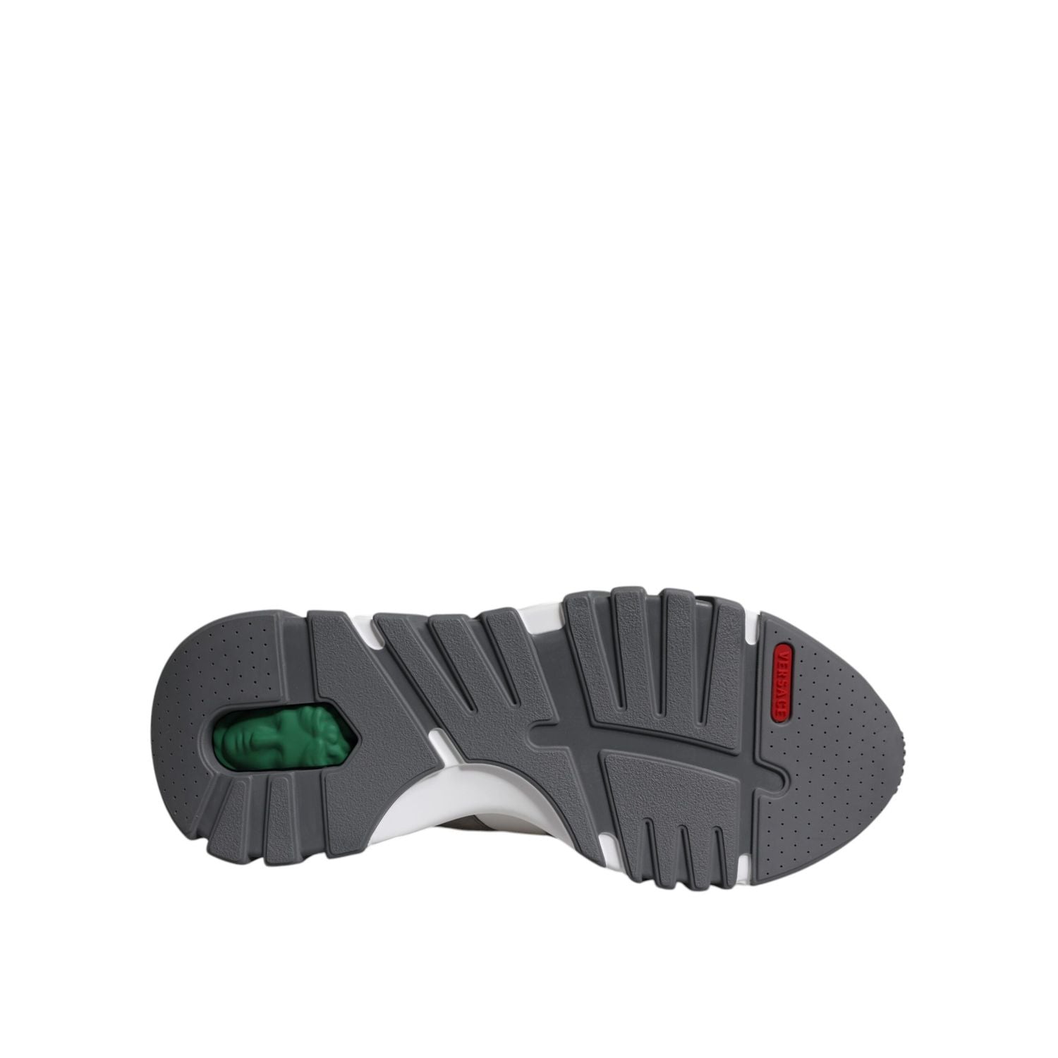 Versace Grey Leather Neoprene Chunky Low Top Squalo Sneakers Shoes