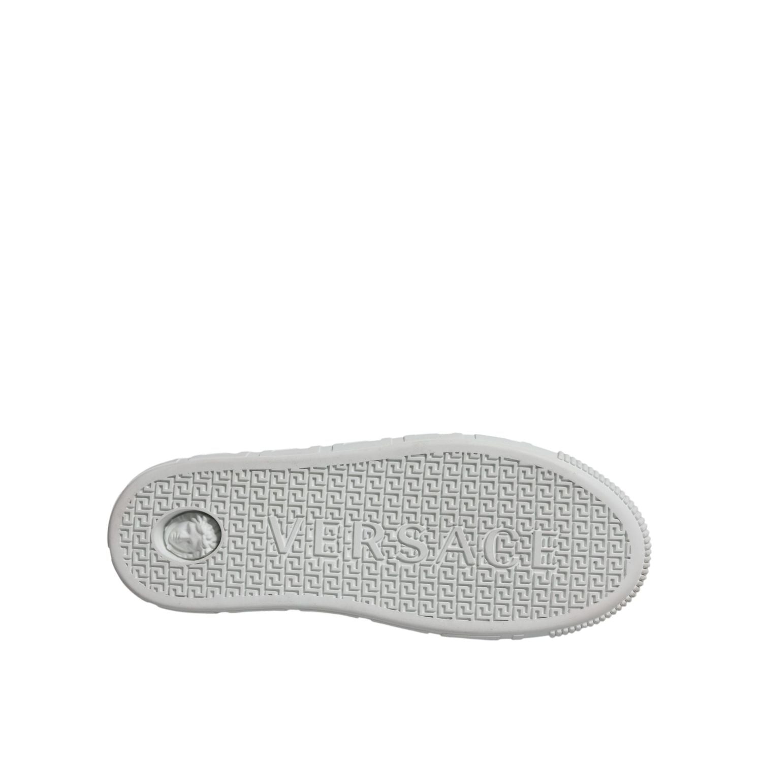 Versace White Pink Greca Print Platform Low Top Sneakers Shoes