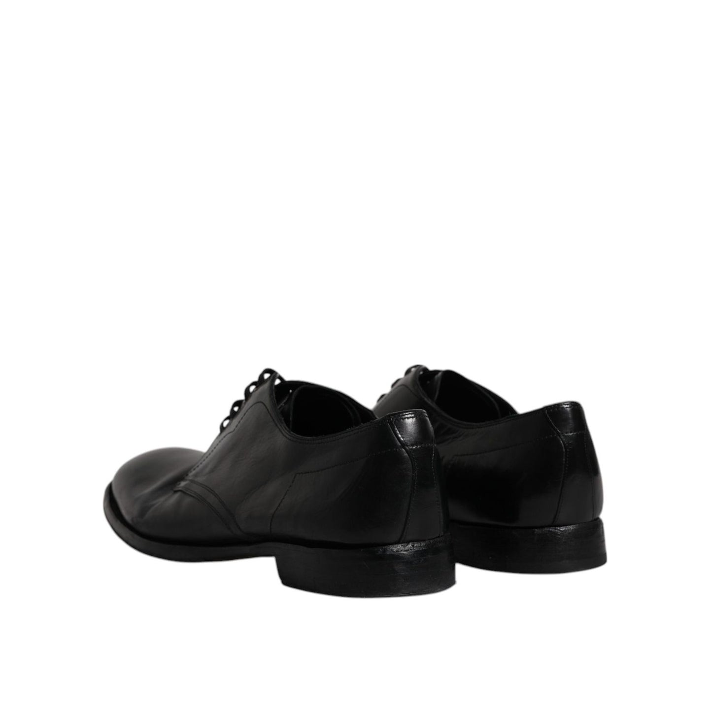 Dolce & Gabbana Black Leather Derby Formal Men Dress Shoes