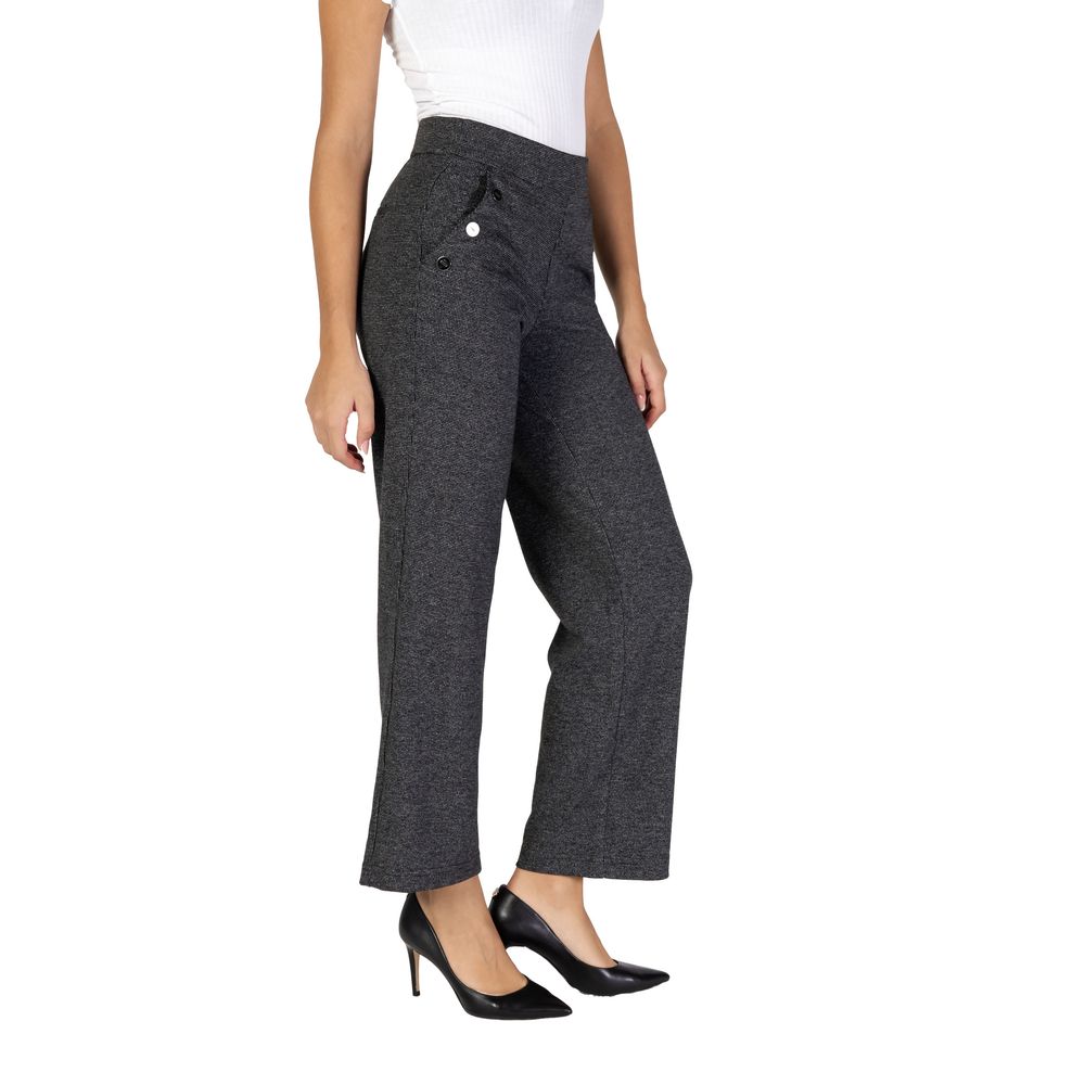 Street One Black Polyester Casual Pants