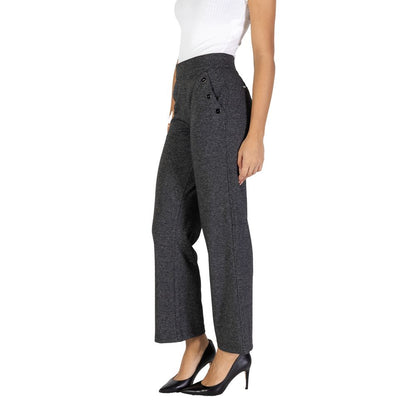 Street One Black Polyester Casual Pants