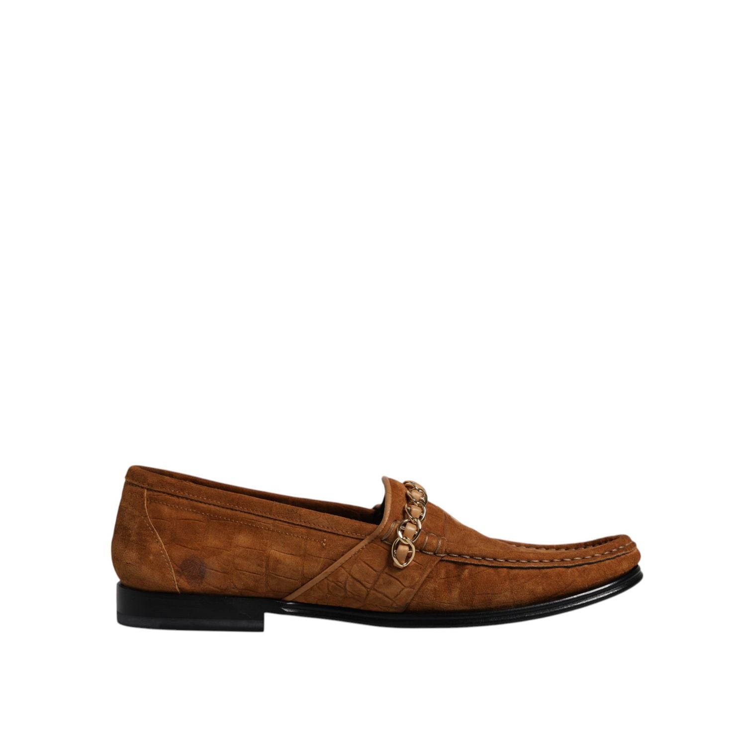 Dolce & Gabbana Brown Suede Leather Loafers Dress Shoes
