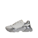 Dolce & Gabbana White Silver Daymaster Low Top Sneakers Shoes LA12432-38