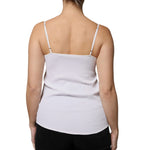 Fabiana Filippi White Spaghetti Strap Sleeveless Tank Top