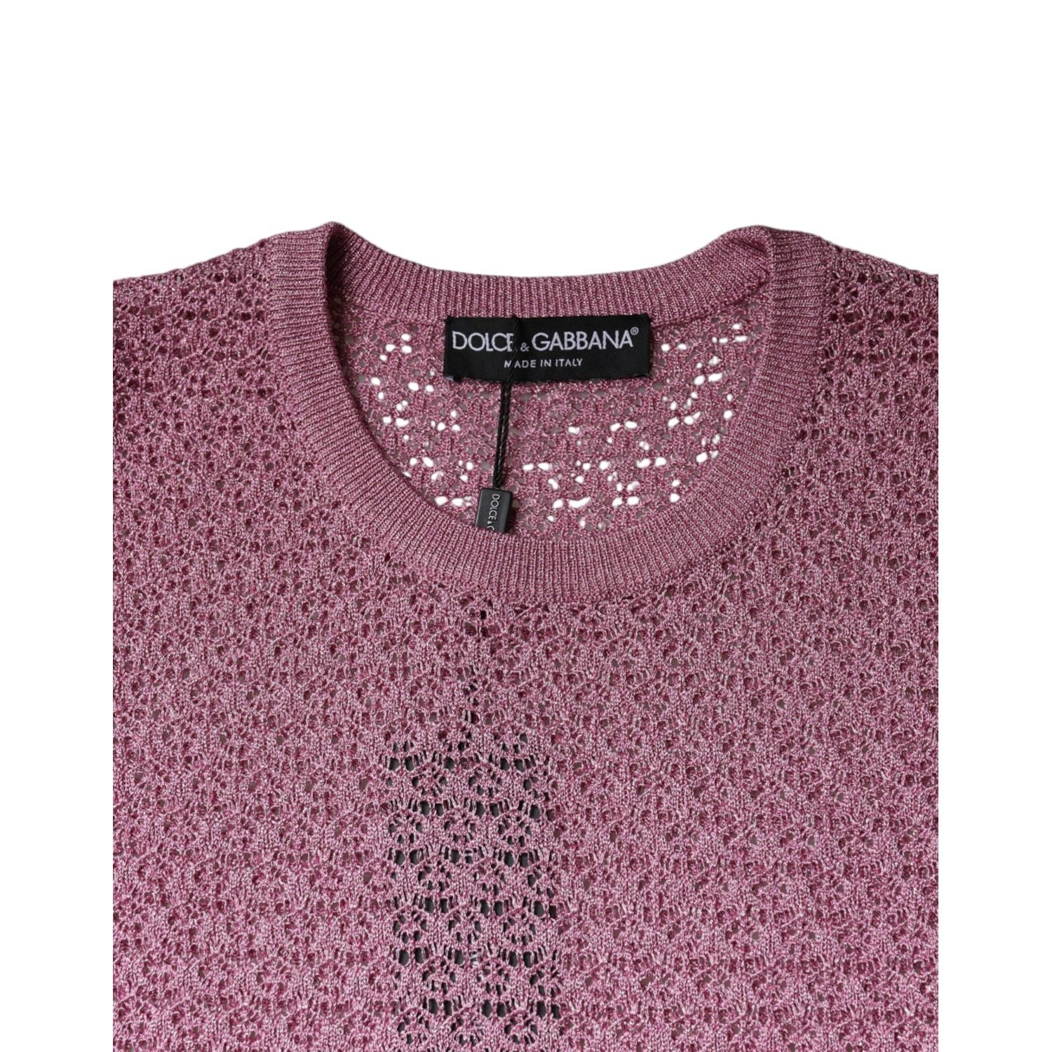 Dolce & Gabbana Pink Mesh See Through Sleeveless Tank Top