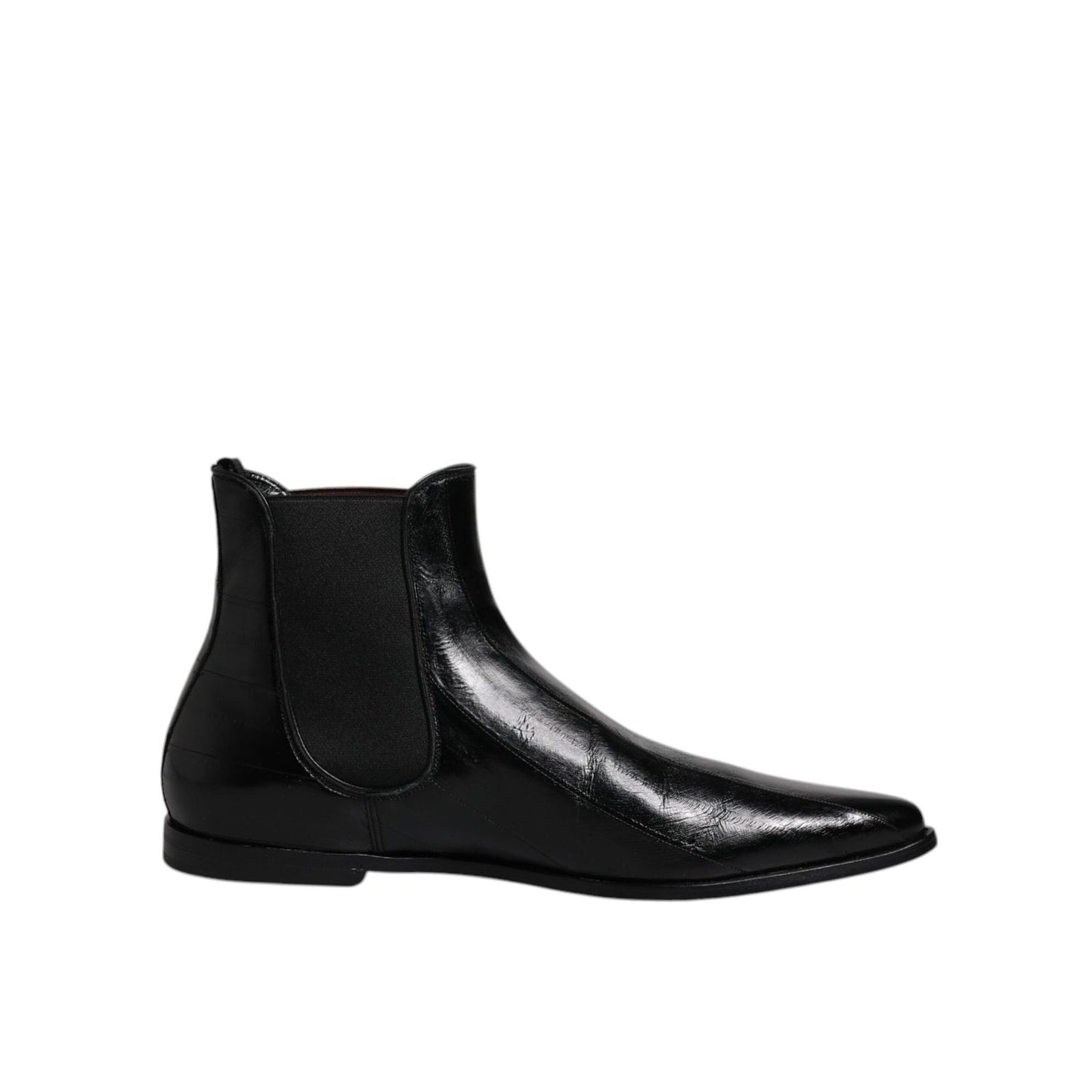 Dolce & Gabbana Black Leather Chelsea Men Ankle Boots Shoes